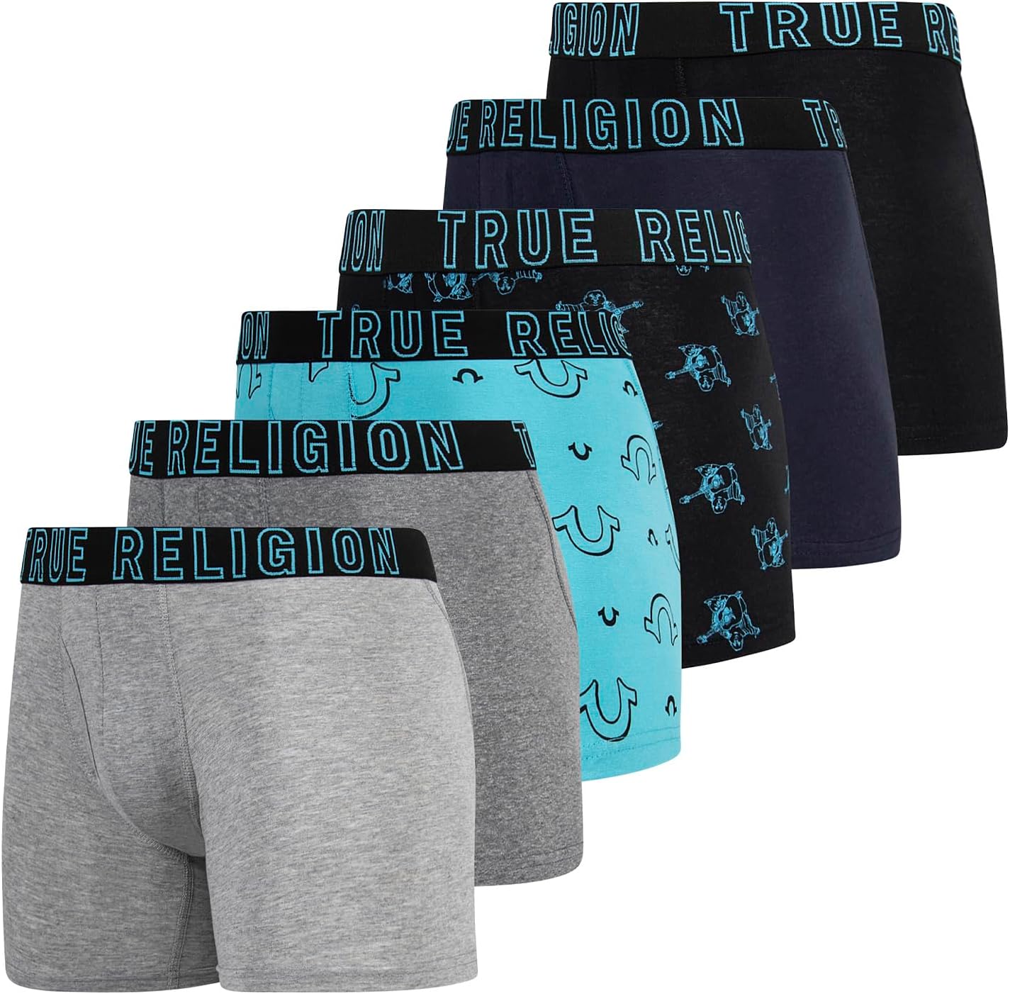True Religion Mens Boxer Briefs Cotton Stretch Underwear Pack of 6
