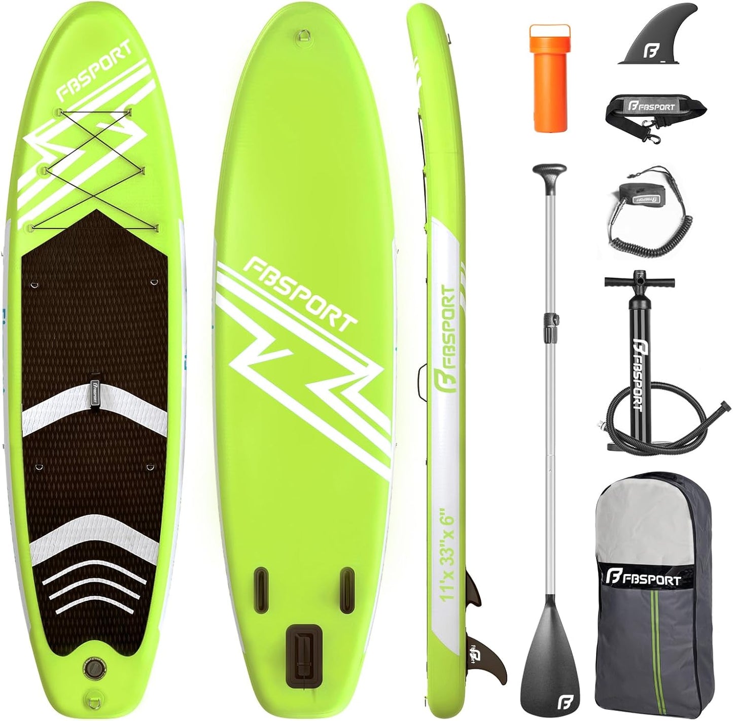 FBSPORT 11ft Premium Stand Up Paddle Board for Yoga & Surfing
