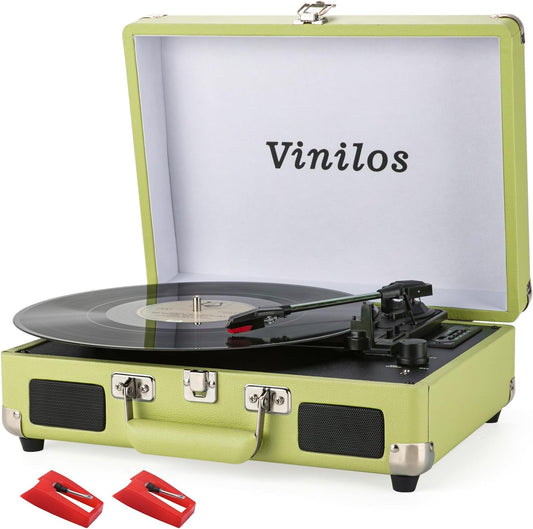 Portable Retro Bluetooth Vinyl Record Player with Hi-Fi Sound