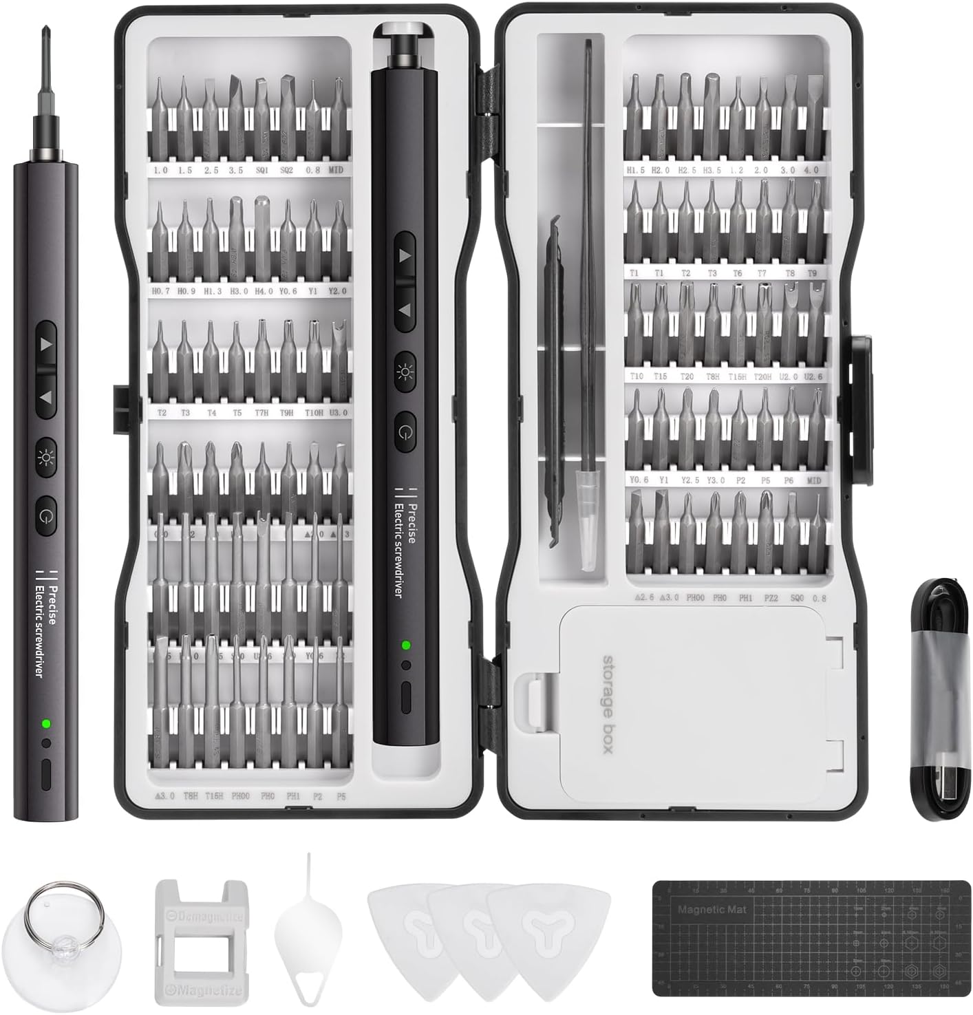 Electric Screwdriver Set with LED Lighting and Dual-Speed Adjustment