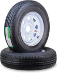 ROCKMAN ST205/75R15 Trailer Tire Wheel Assembly - Durable 8-Ply Set