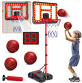 Kids Basketball Hoop with LED Scoreboard 3.5ft-6.2ft Adjustable
