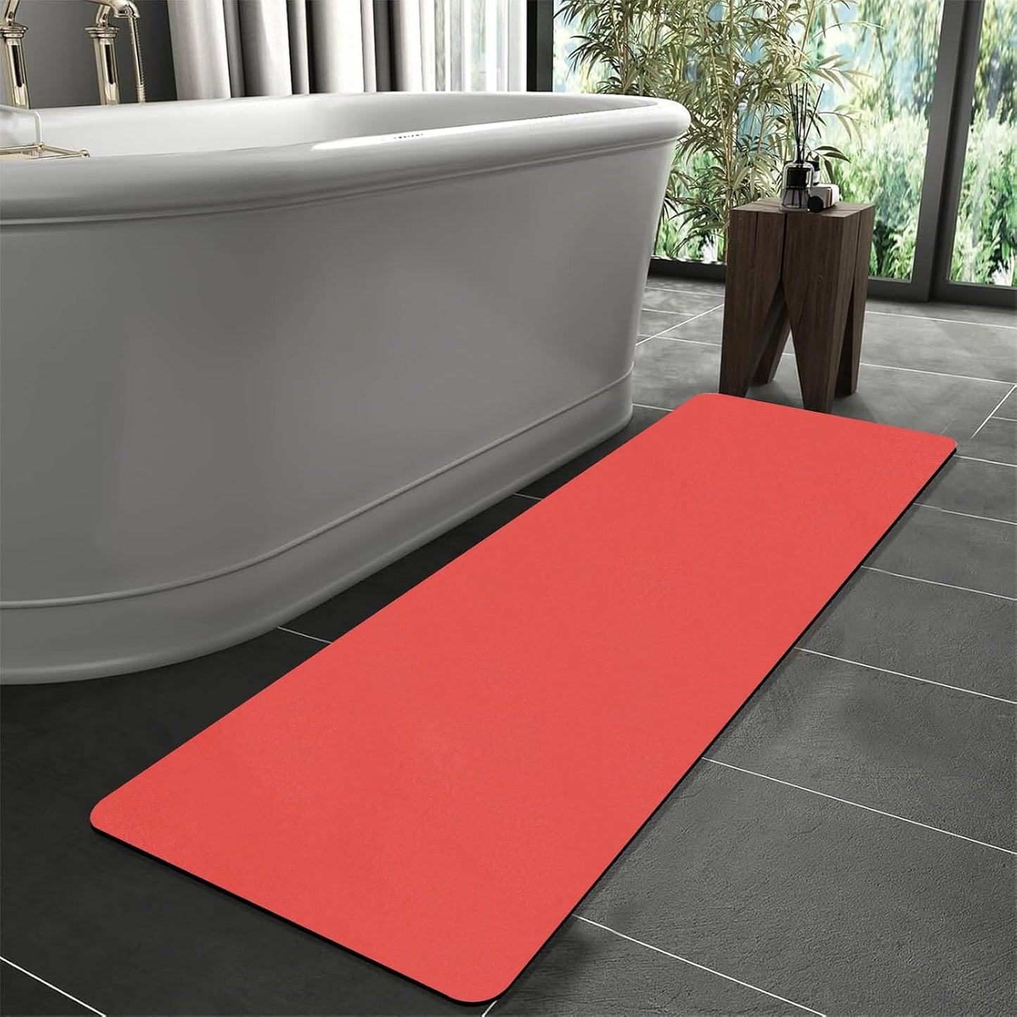 Diatomaceous Earth Bath Mat Quick Dry Non Slip Thin Rug
