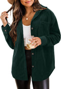 ZOLUCKY Womens Corduroy Shacket Button Down Shirt - Versatile Layer