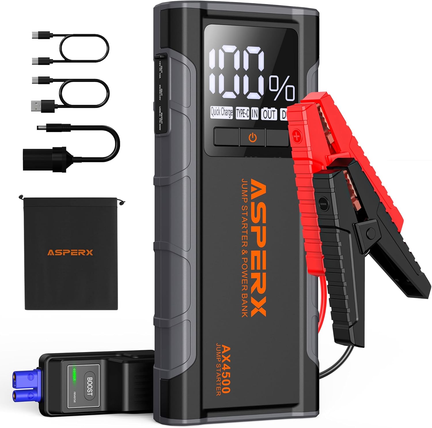ASPERX AX4500: 4500A Peak Jump Starter!