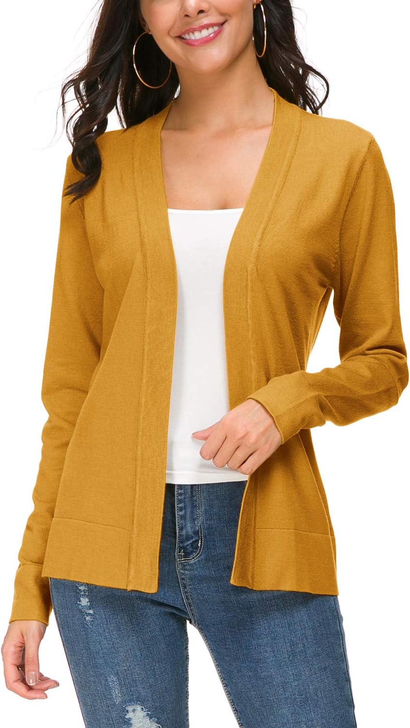 Urban CoCo Women's Long Sleeve Open Front Cardigan Sweater