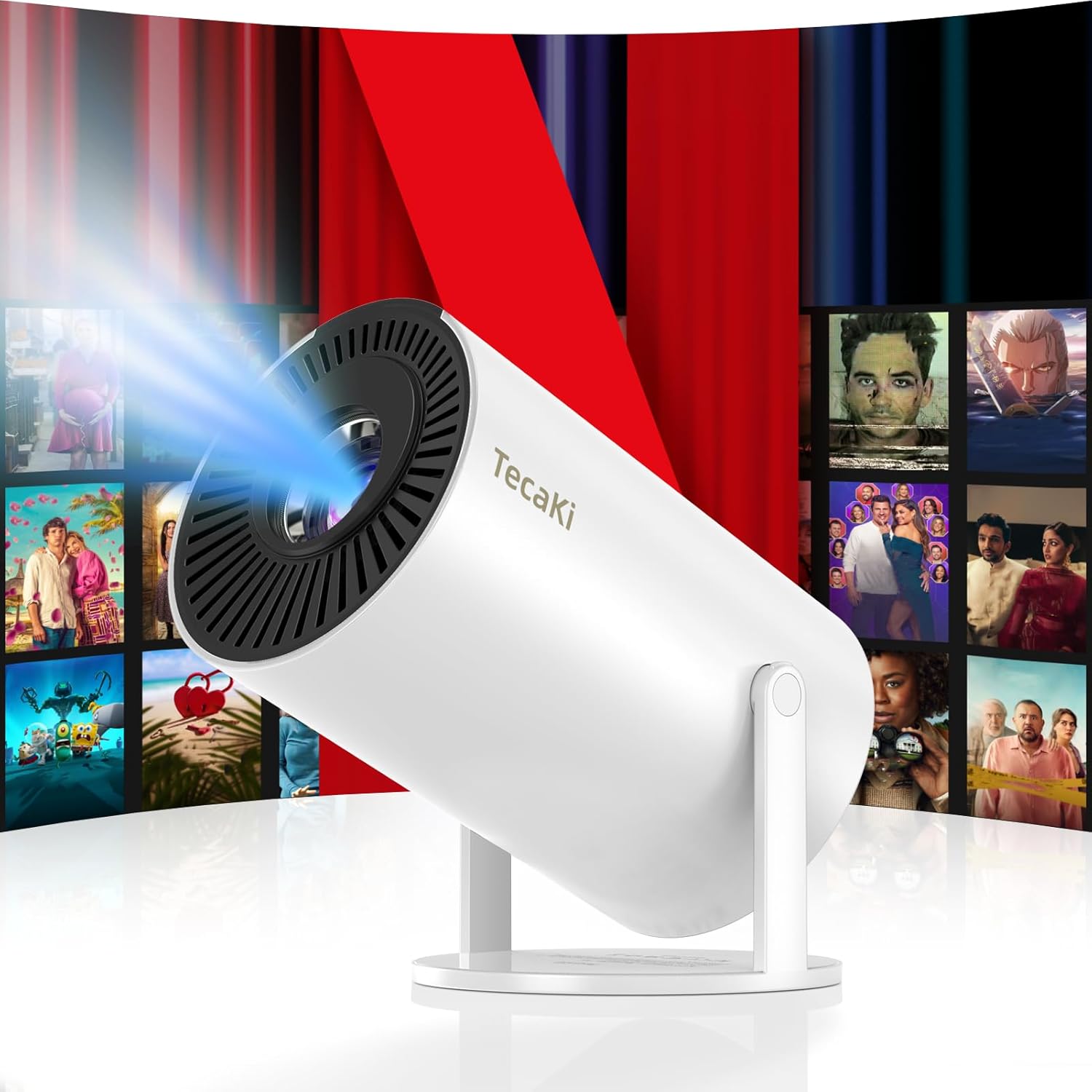 Netflix Licensed Mini Projector: 1080P 4K, Smart Wi-Fi & Bluetooth