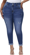 Womens Plus Size Skinny Jeans High Waisted Stretchy (Style J6KH)