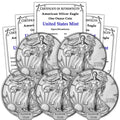 1986-Present Lot of 5 1 oz Silver American Eagle Coins - Consistent BU