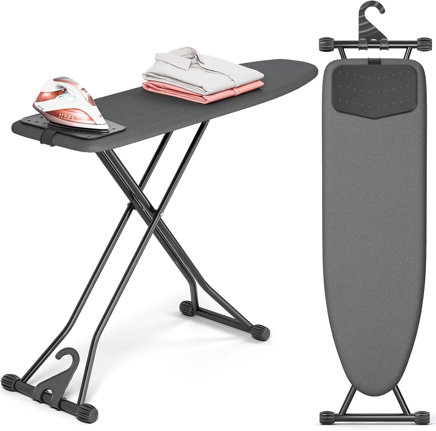 APEXCHASER Compact Ironing Board with Adjustable Height Options