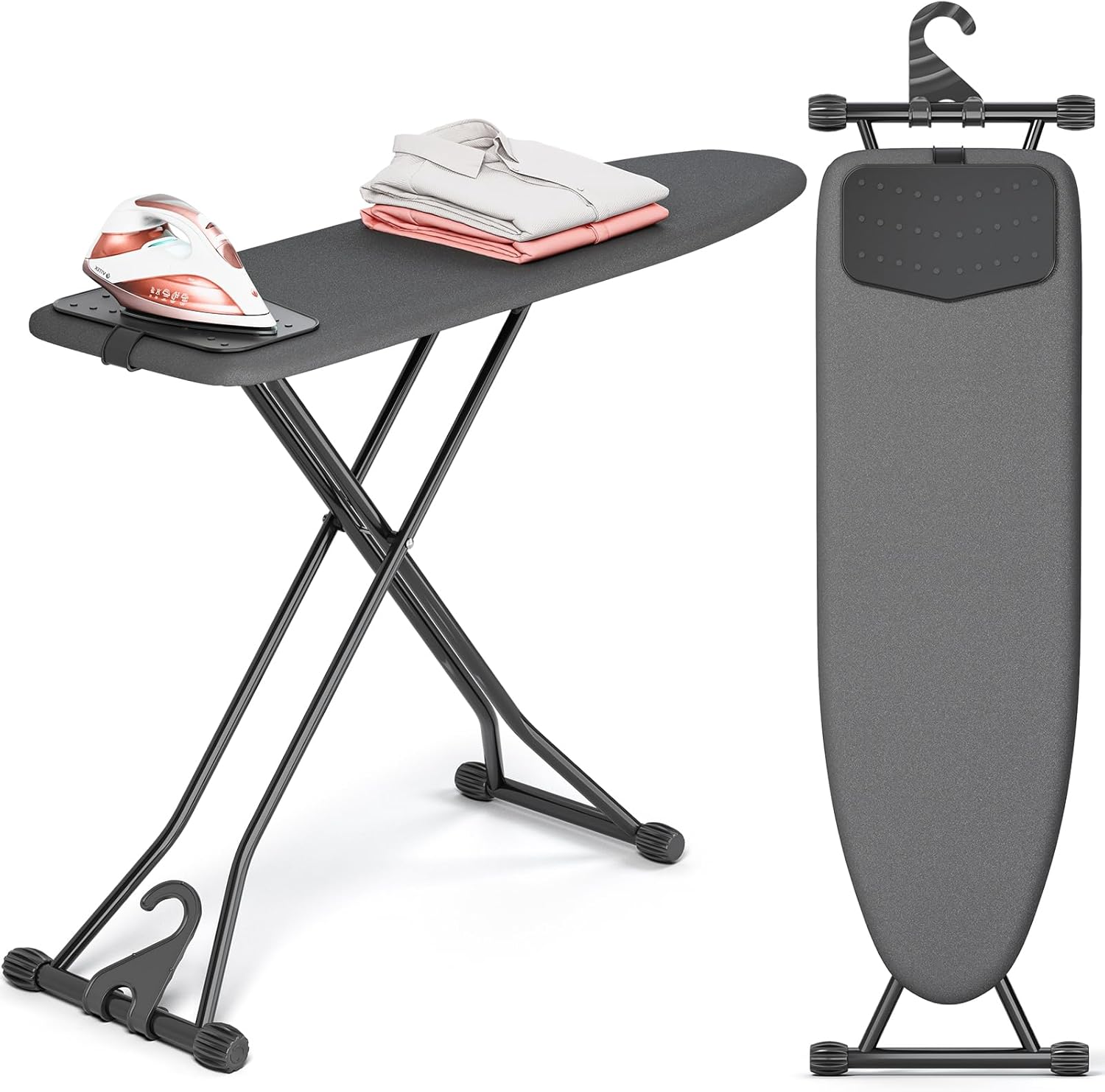 APEXCHASER Compact Ironing Board with Adjustable Height Options