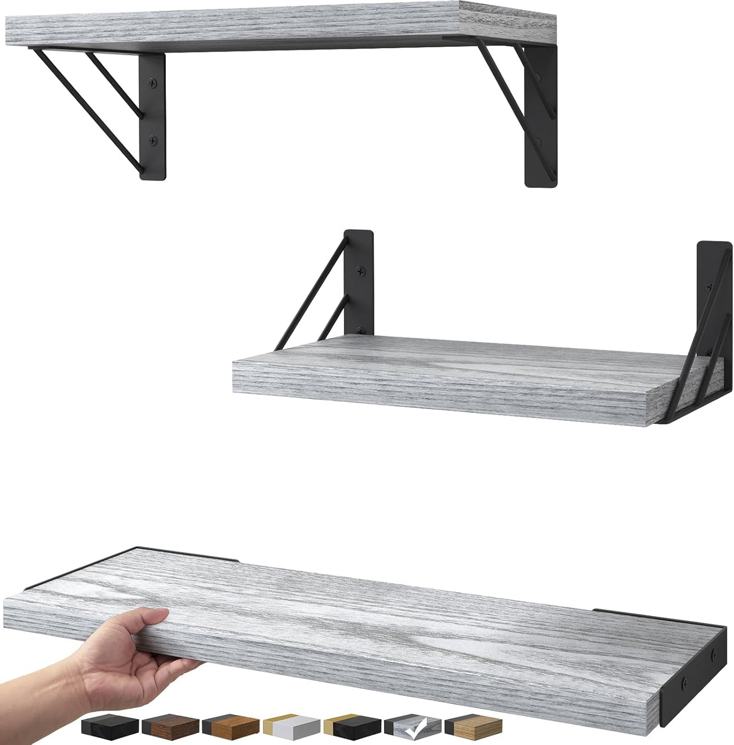 Floating Wall Shelves for Bedroom Decor and Living Room Storage