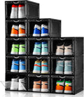 Clemate X-Large Shoe Storage Box 12 Pack - Clear Stackable Organizer