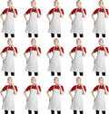 Total 15 PCS Plain Color Bib White Apron for Women Adult - Value Pack