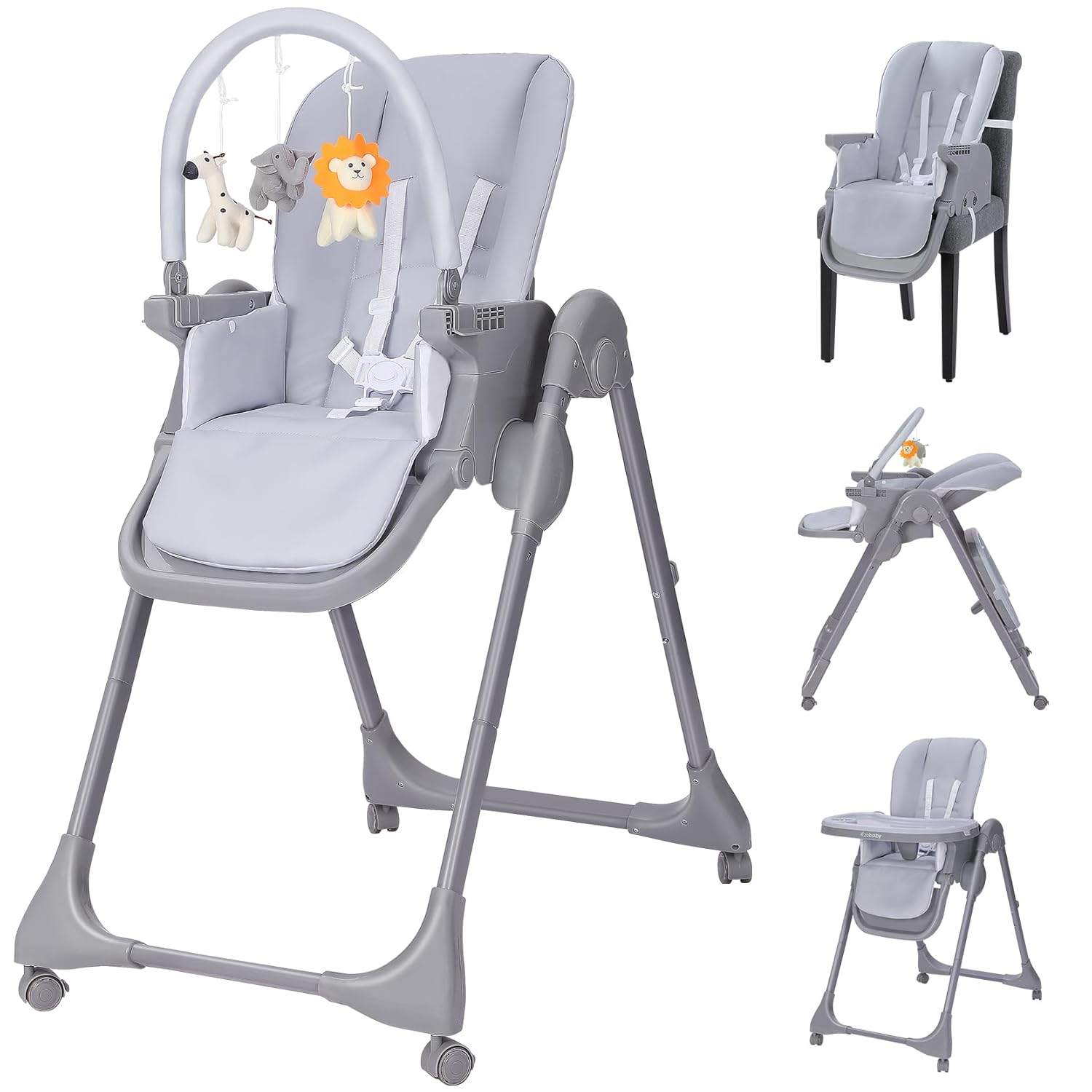 Ezebaby Foldable High Chair - Adjustable, 2-in-1 Dining Booster!