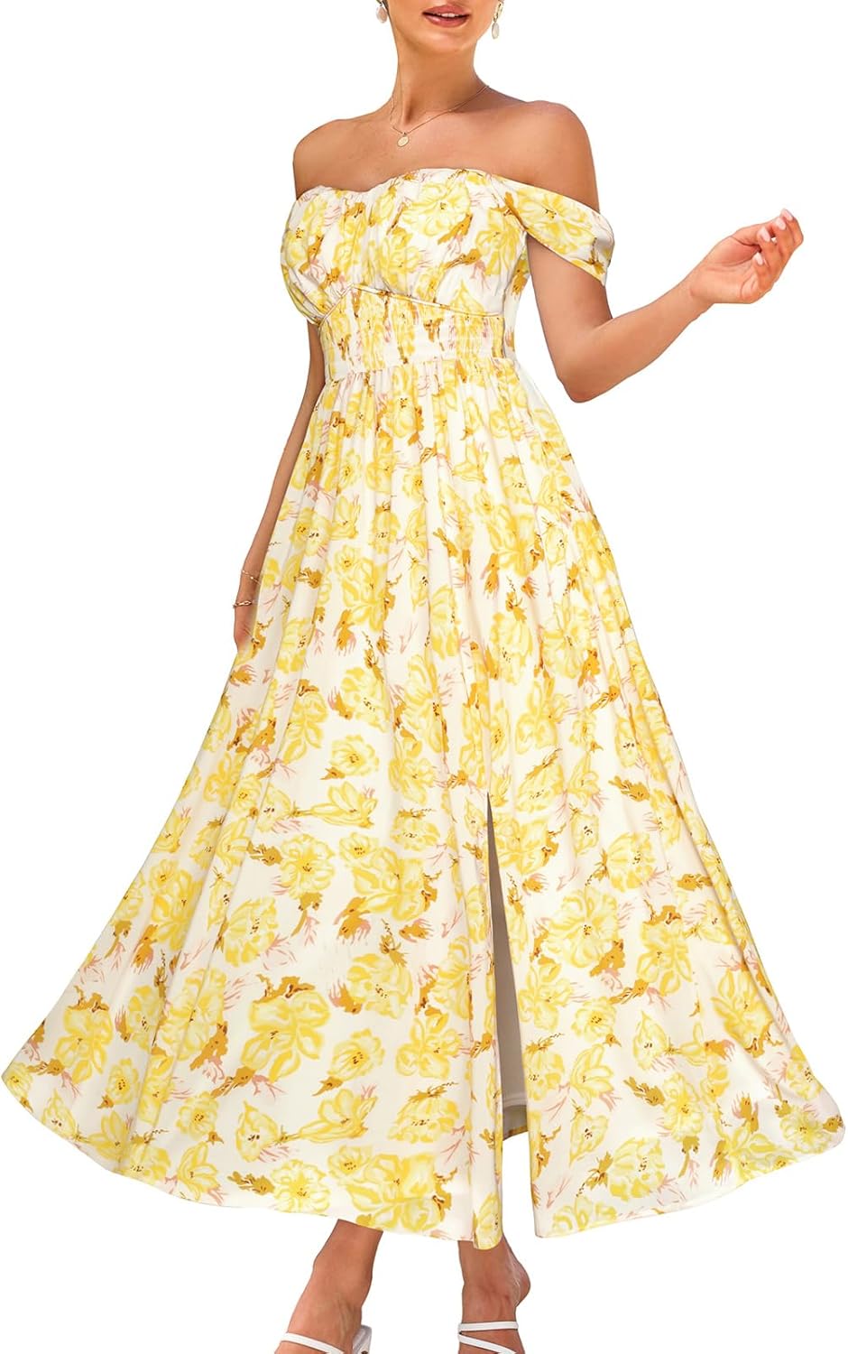 GRACE KARIN Women's Summer Floral Print A Line Maxi Dress