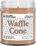 Waffle Cone Scented Candle - Vanilla Waffle Aroma, Handmade Soy