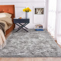 Gray Furry 5x7 Area Rug Faux Sheepskin - Soft Washable Shag Rug