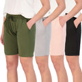 Women's 4 Pack Dry-Fit 7in High Waisted Bermuda Shorts - Plus Friendly
