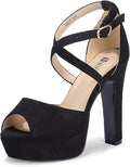 Platform Chunky High Heels Dress Sandals Peep Toe Ankle Strap 5/10/11