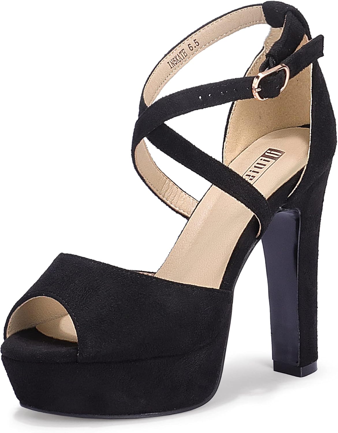IDIFU Women's Platform Chunky High Heels Dress Sandals for Events