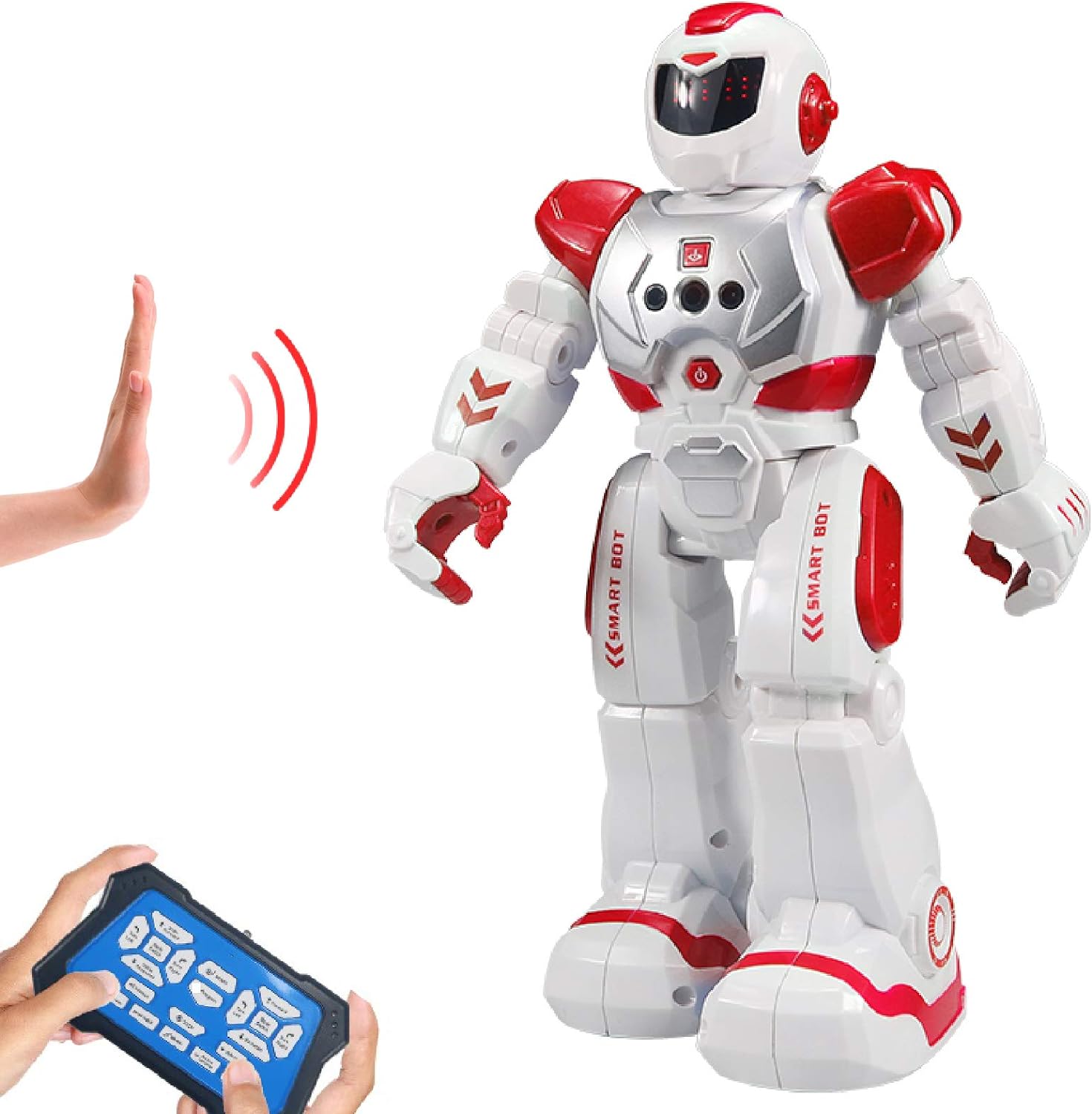 Interactive Dancing Robot for Kids, Remote Control, LED Eyes, Gesture Sensors - Red