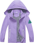 Waterproof Hooded Jacket for Boys Girls - Lightweight Raincoat