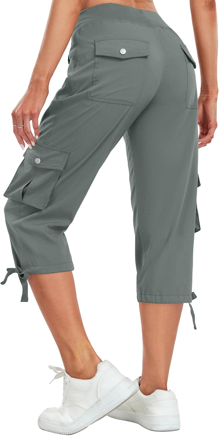 Lightweight Quick Dry Women's Cargo Capris for Outdoor Travel