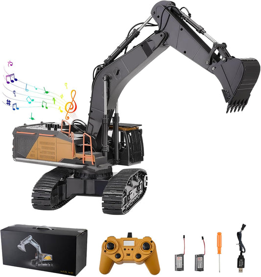 VEVOR Remote Control Excavator Toy with Metal Shovel for Kids