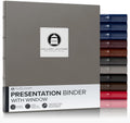 Gallery Leather 3 Ring Binder with Plastic Sleeves - Durable