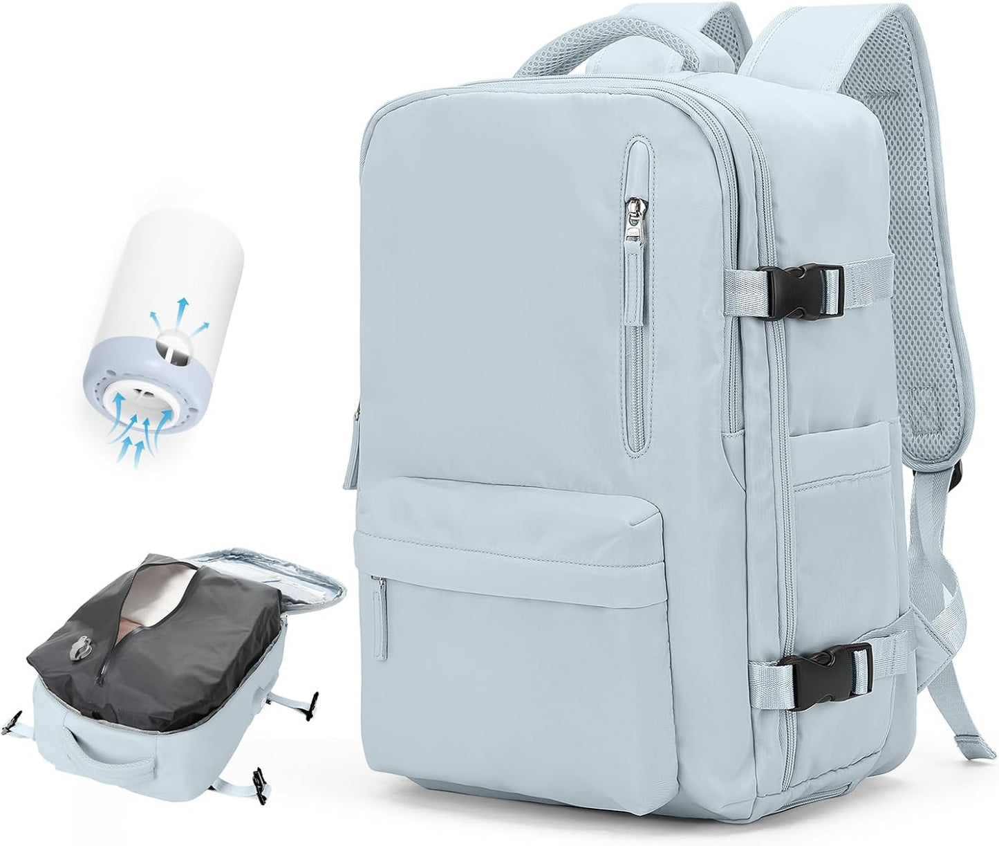 Vacuum Travel Backpack with Pump for Women and Men, 18x14x8 in