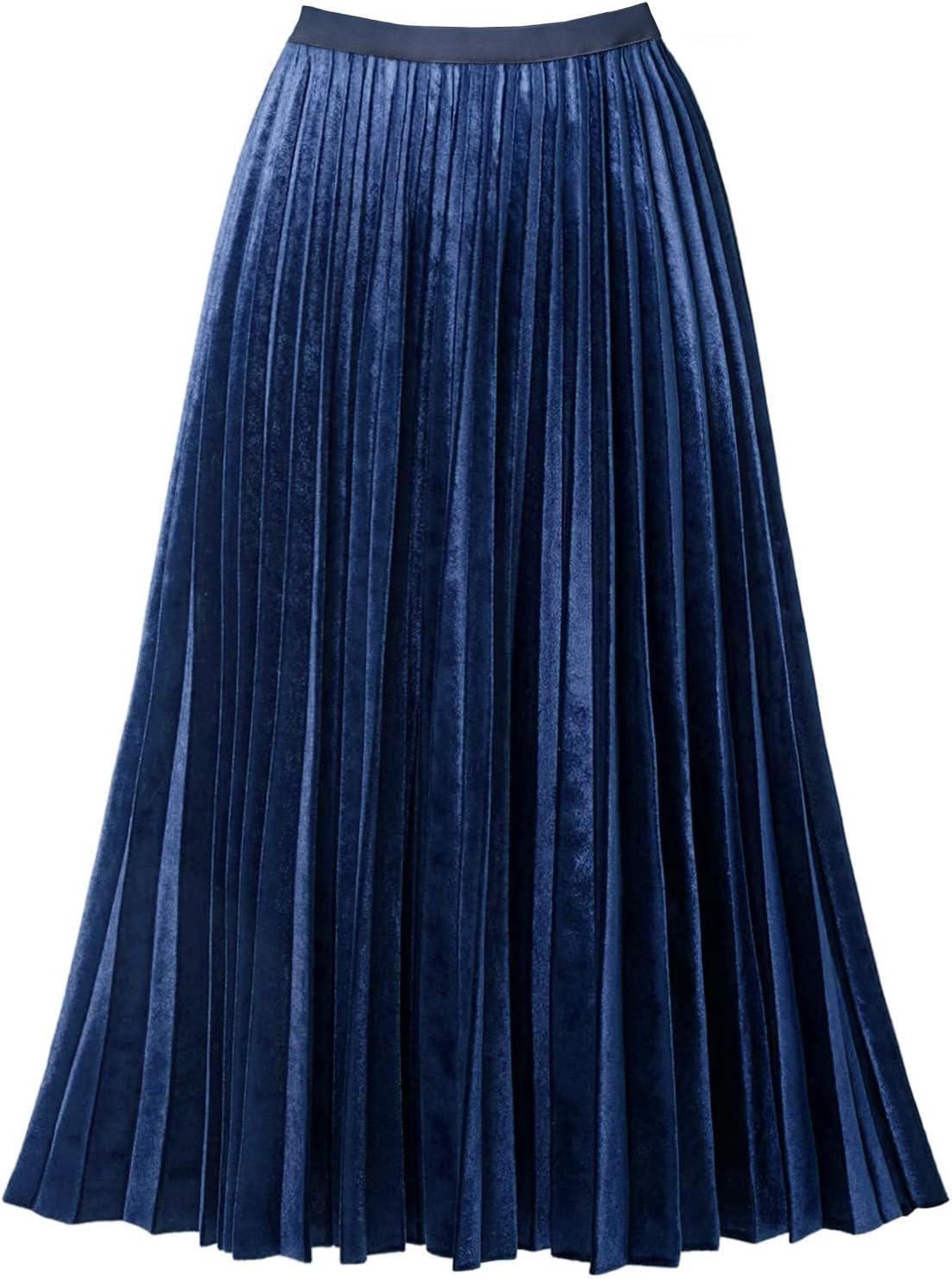GOOBGS Women's Pleated A-Line High Waist Midi Skirt for All