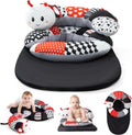 Koty Tummy Time Toys 2-in-1 Black and White Caterpillar Mat