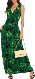 Sleeveless Deep V Neck Maxi Dress for Women - Comfortable Rayon Blend