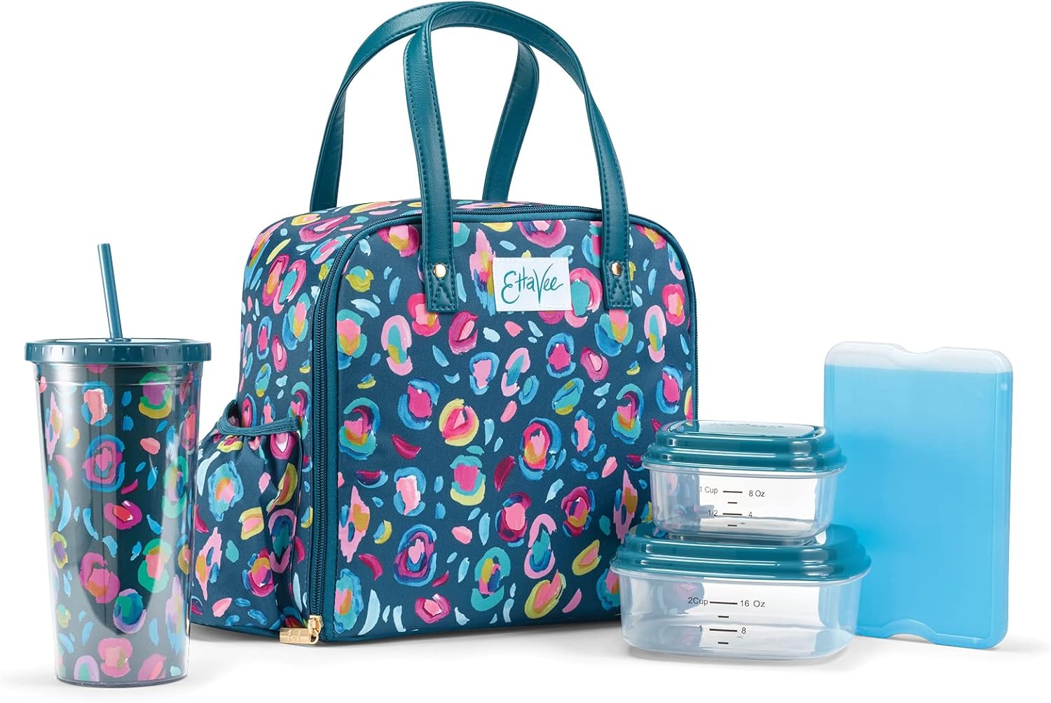 Insulated Lunch Bag For Women With Tumbler & Containers