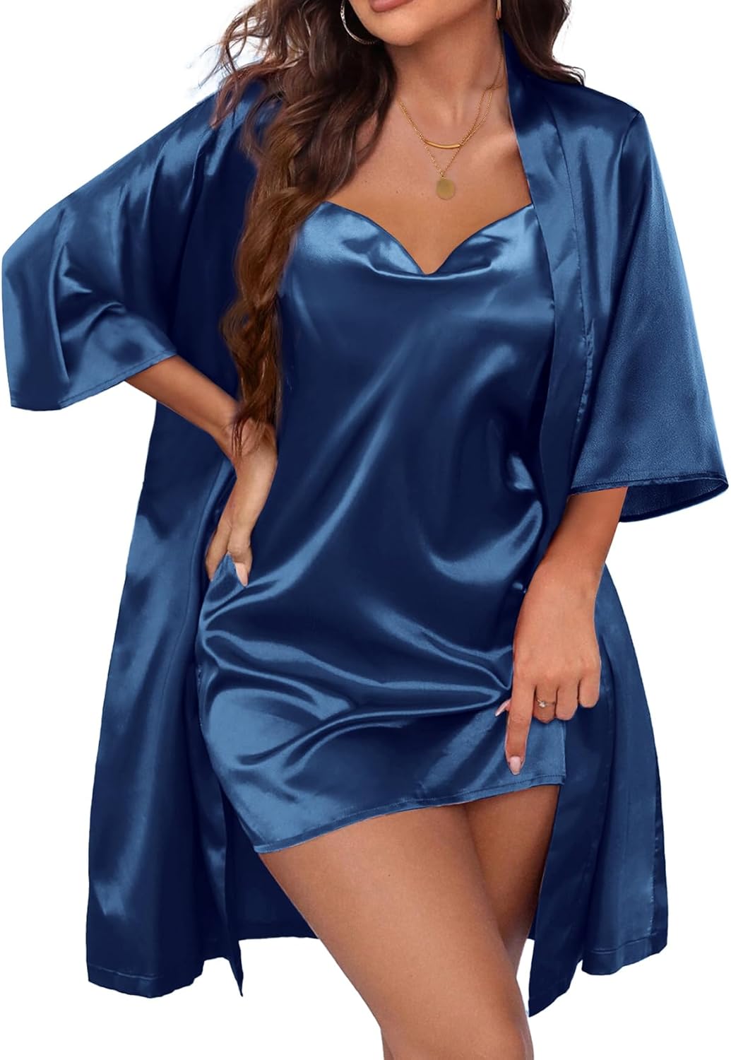 Ekouaer Women's Satin Robe Set for Luxurious Sleepwear Comfort