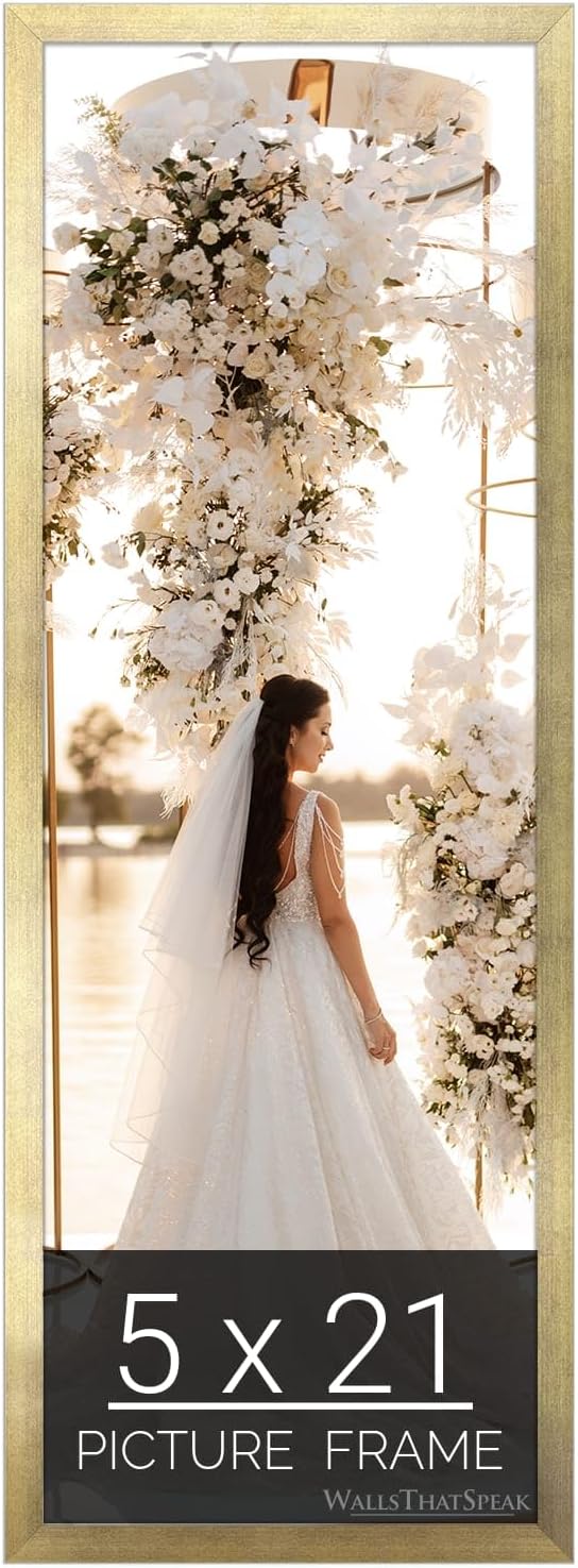 5x21 Gold Picture Frame for Puzzles, Posters, Photos & Art