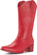 IUV Cowboy Boots For Women Pointy Toe Mid Calf Boots (Style KNYZ)