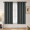 Blackout Curtains for Bedroom 52W x 63L in - Dark Grey Light Blocking