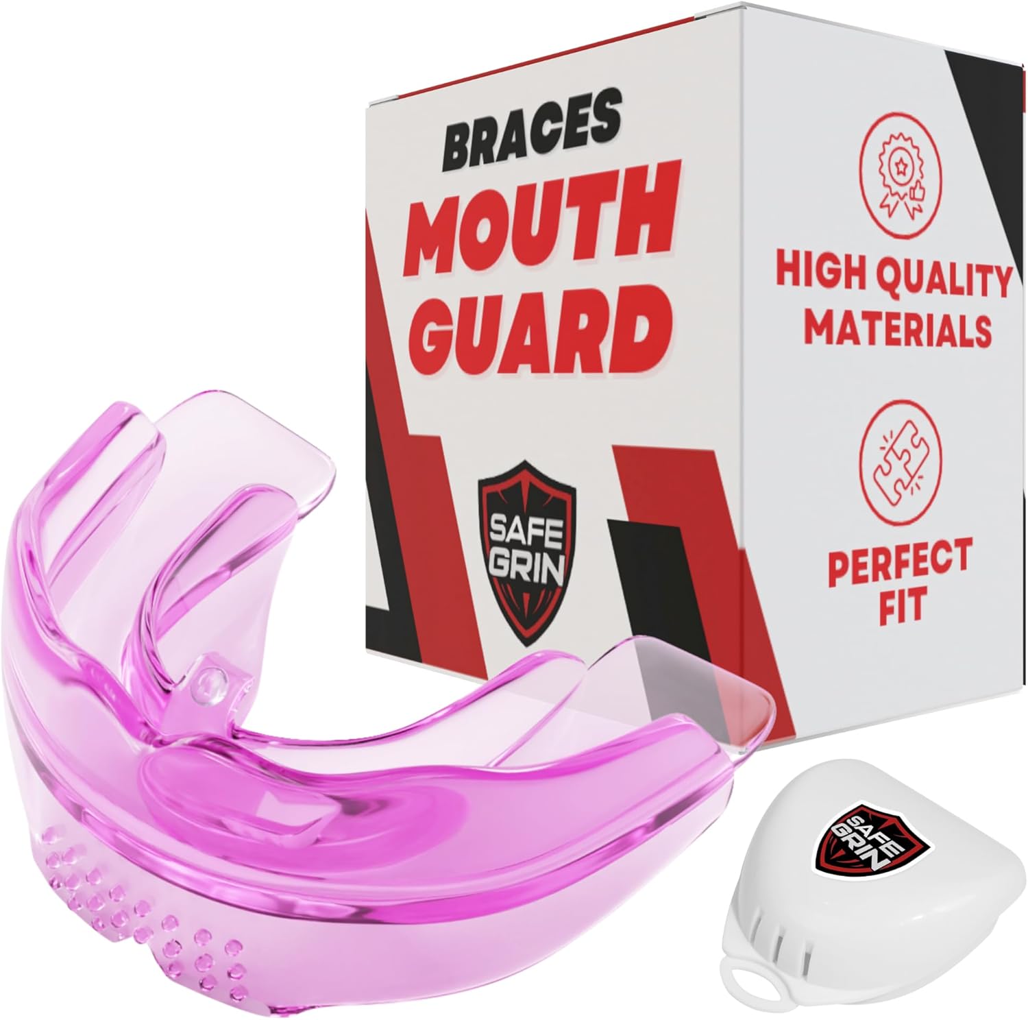 Braces-Friendly Sports Mouthguard - Youth Size - Ideal Protection - Pink