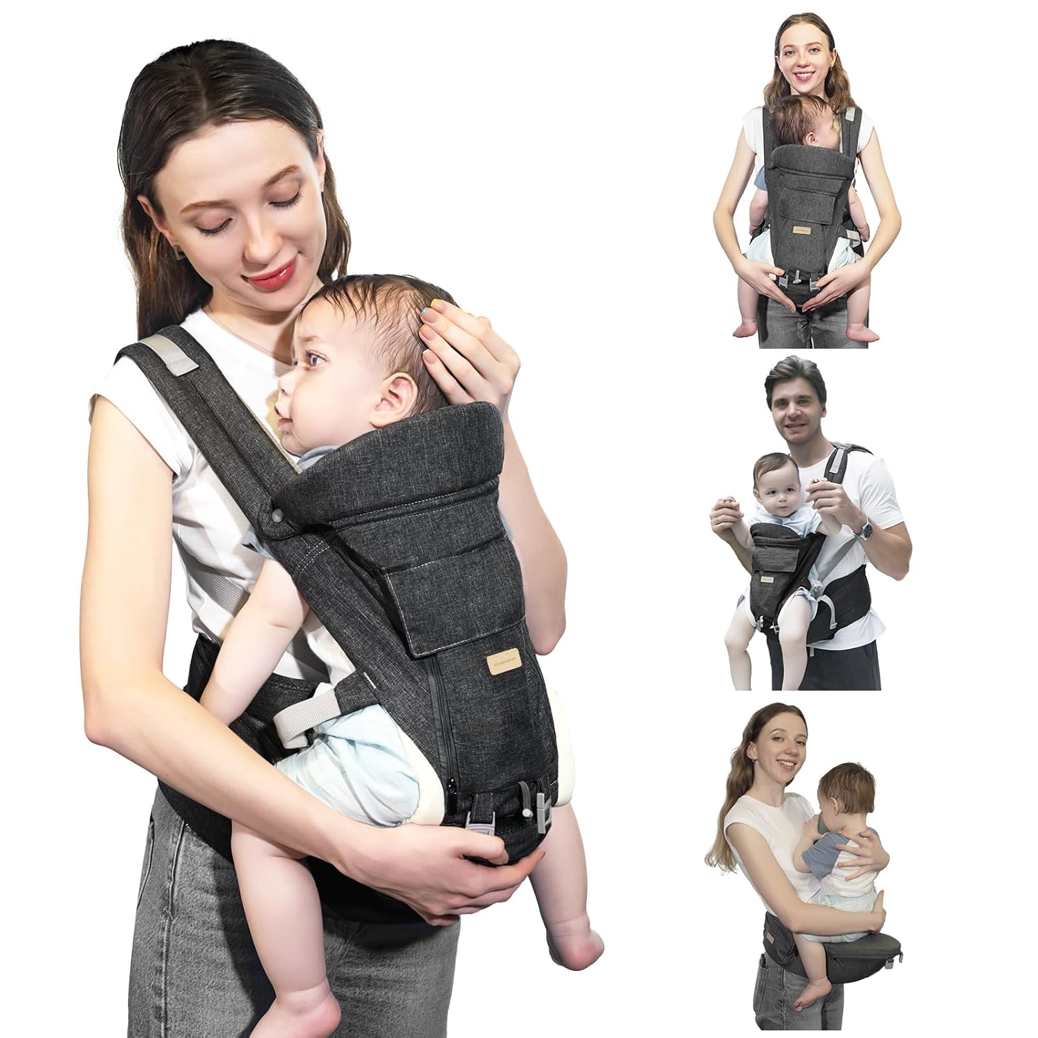 6-in-1 Baby Carrier with Hip Seat - Comfort & Support