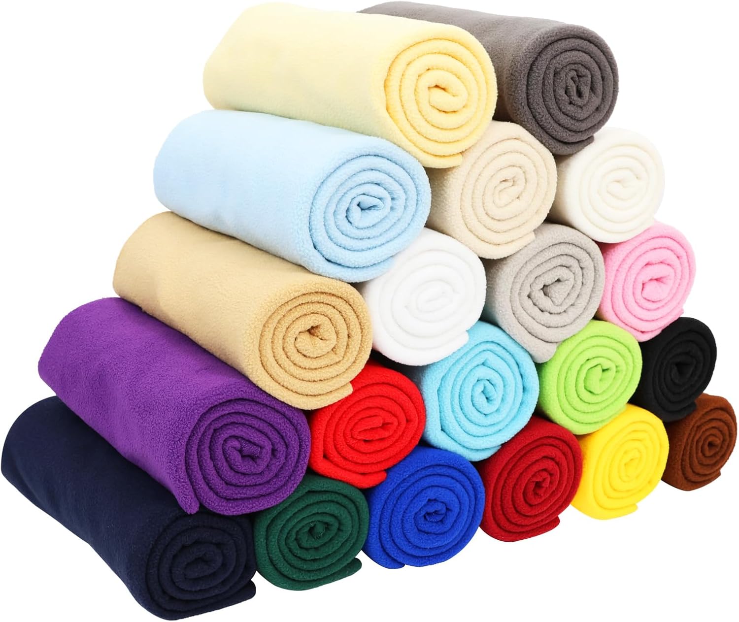 20PCS Solid Color Knitted Polar Fleece Fabric for Crafting