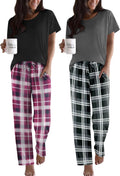 Ekouaer 2 Pack Pajamas for Women Short Sleeve Lounge Sets - Soft