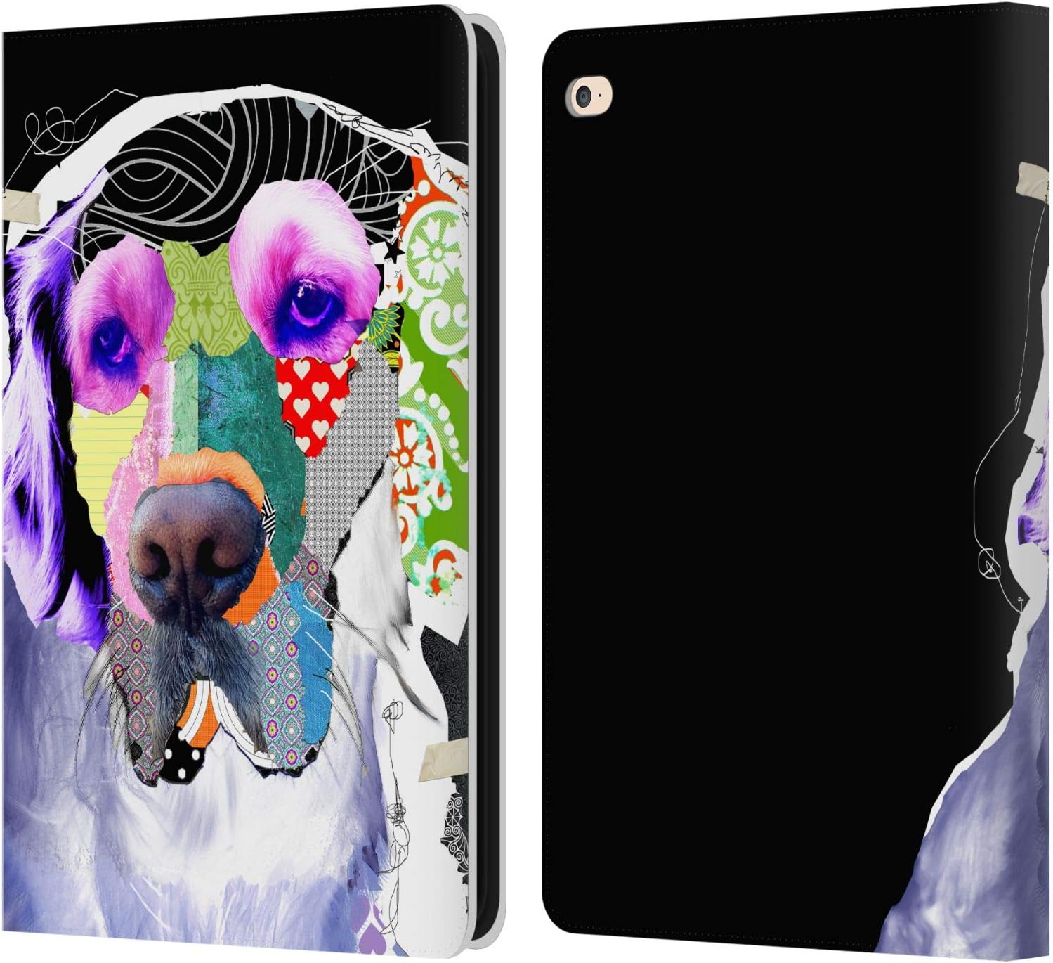 Michel Keck Golden Retriever Leather Wallet Case for iPad Air 2