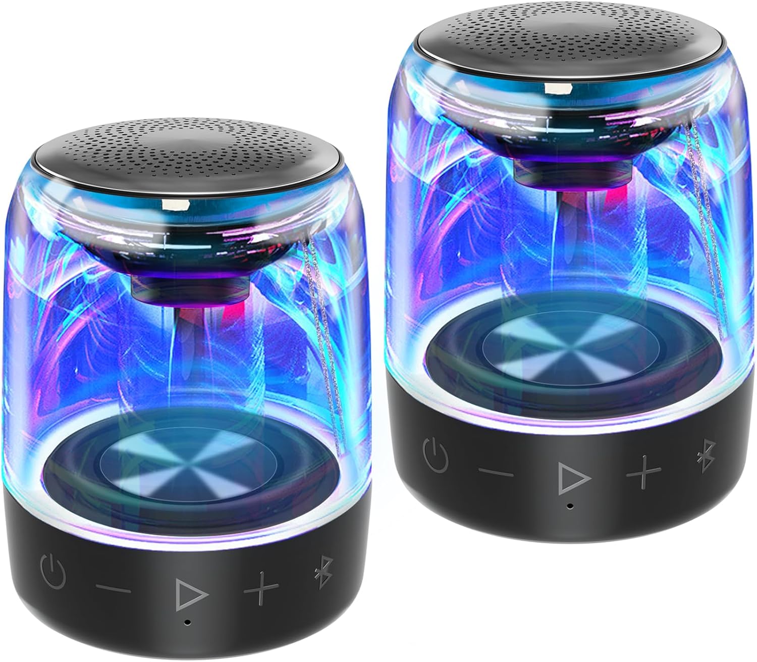 MEGATEK Dual Bluetooth Speakers: Stereo Pairing, Light Show, Waterproof