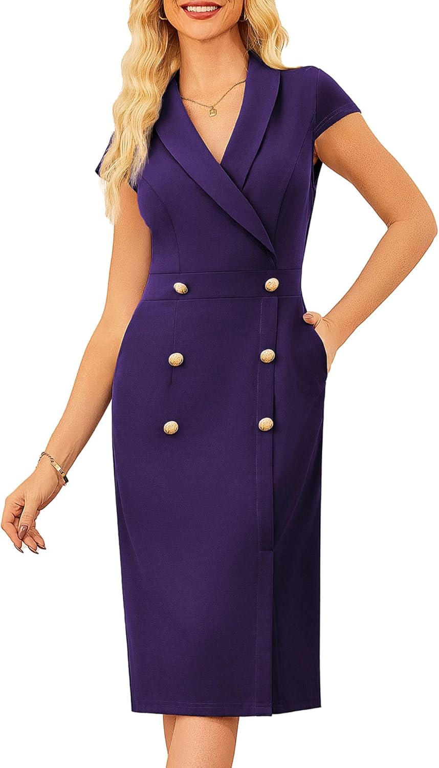 Elegant Bodycon Midi Dress for Women - Perfect for Office Wear