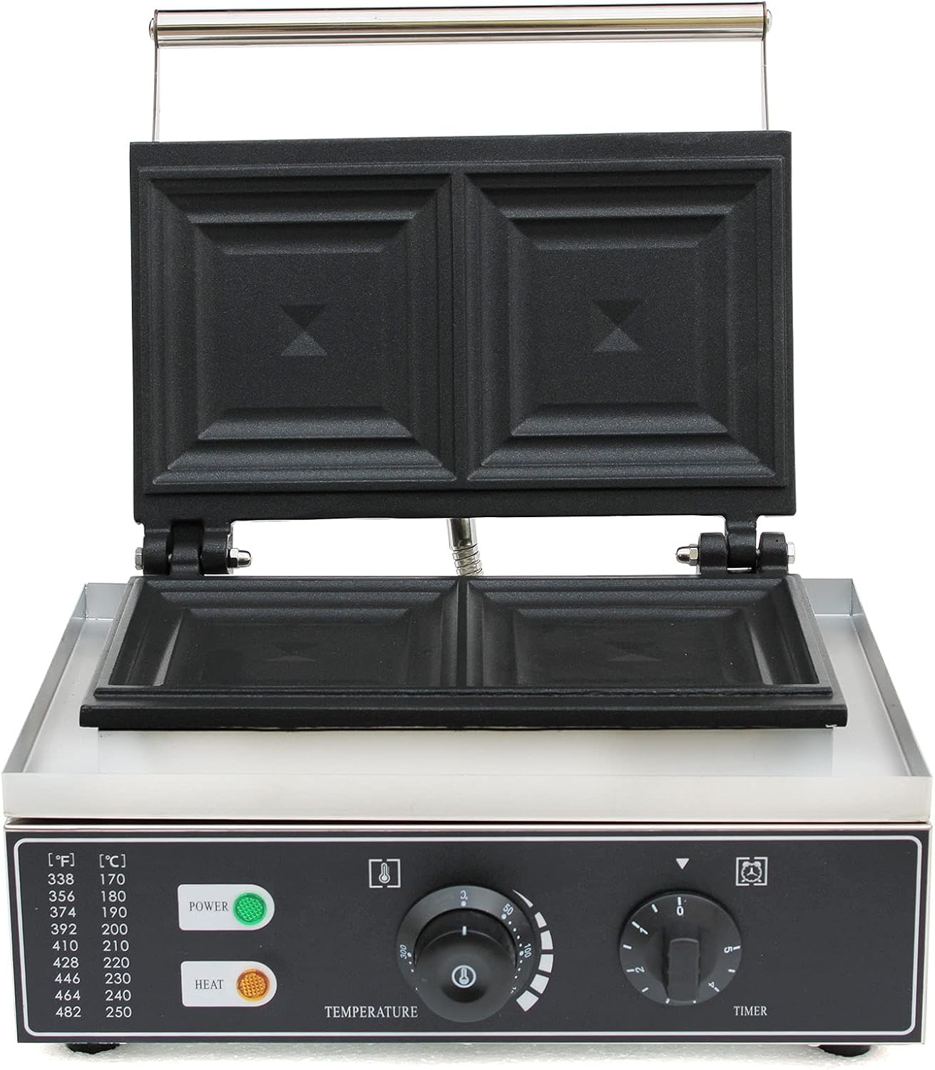 1500W Commercial Panini Press - Non-stick Stainless Steel