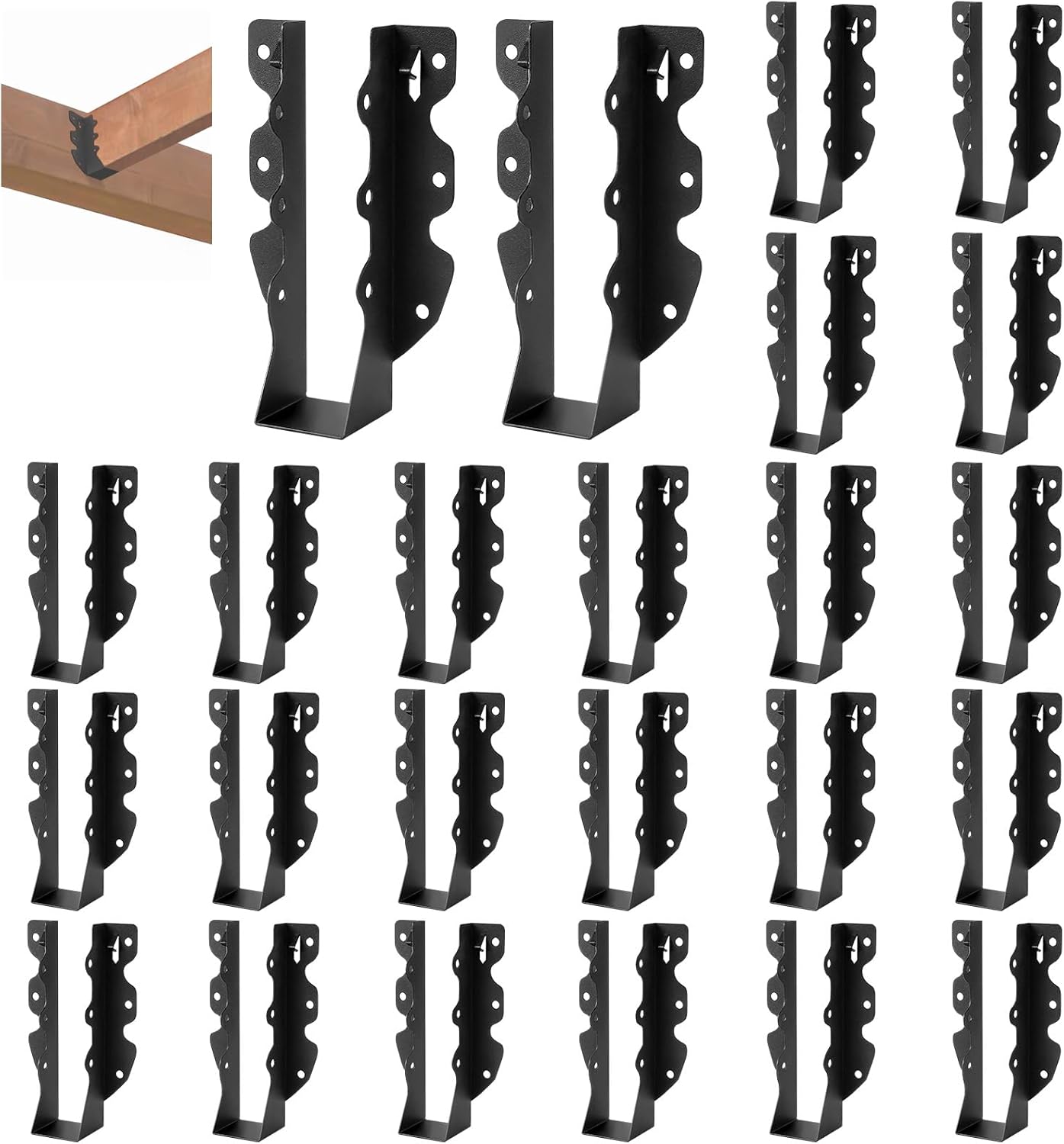 2x8 Joist Hangers for Rafters, 24 Pcs Hurricane Ties Set