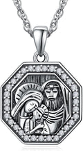 ADMETUS 925 Sterling Silver Holy Family Medal Necklace - Protective