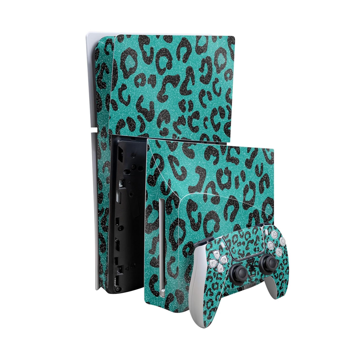 Teal Leopard PS5 Skin - Premium Protection